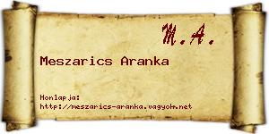 Meszarics Aranka névjegykártya